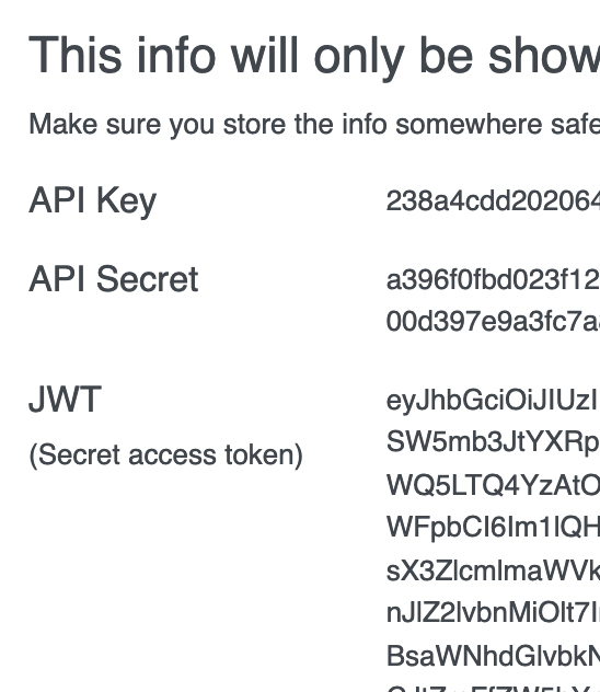 API key setup